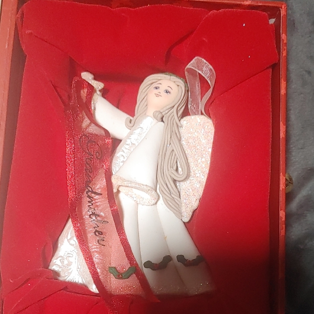 Elegant Grandmother White Angel Ornament